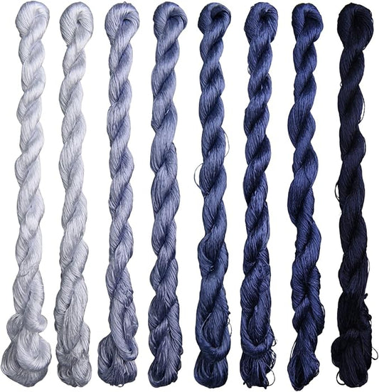 Natural 100% Silk Thread, Handmade Embroidery Thread Silk Floss 8 Colors 110m Each (69)