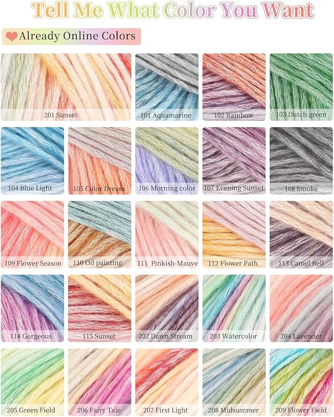 Coopay Yarn for Crocheting Knitting, Gradient Cake Yarns, 2 × 3.53oz - 240yds - 50% Cotton 50% Acrylic Ombre Yarns, Gradient Crochet Yarn for Blankets, Shawls, Scarves (204 Lavender)