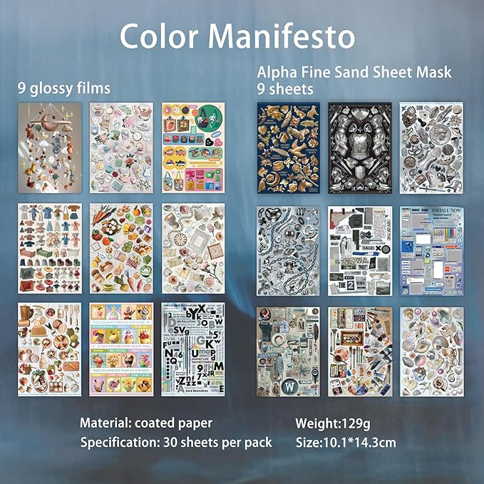 800+ Pcs Y2K Sticker Book - 30 Sheets Vintage Cut-Out Stickers for Junk Journals & Scrapbooking | Retro Ephemera Pack, Journaling Supplies, Craft Embellishments