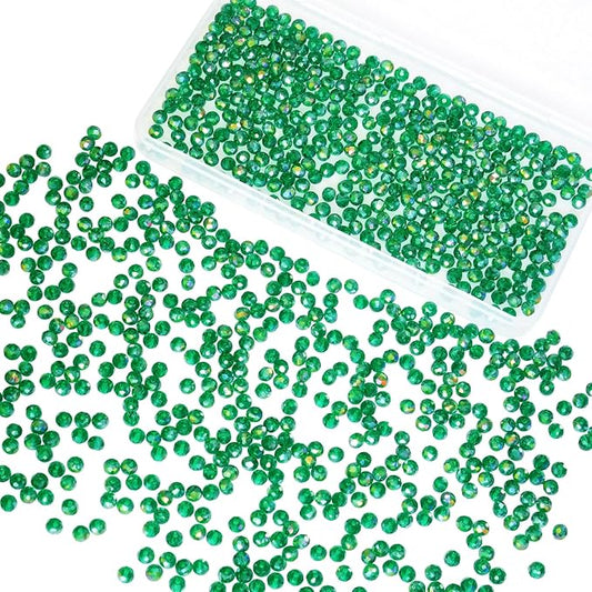 laopottbeads 1200pcs 4mm crystal glass beads for jewelry making beads for bracelets necklace pendants making supplies(malachite green)