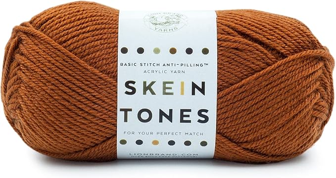 Lion Brand Yarn Basic Stitch Anti-Pilling Yarn for Crocheting, Knitting, and Crafts, Adobe, 1 Pack