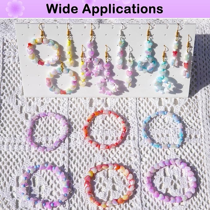 1280Pcs Acrylic Beads for Jewelry Making - Assorted Butterfly Heart Beads & Gradient Pastel Beading Kit Aesthetic Charms for DIY Bracelet Making, Kandi Charms, Friendship Bracelets & Craft