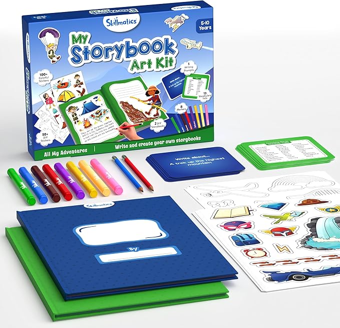 Skillmatics Storybook Art Kit - Create Adventure Stories, DIY Craft & Writing Kit with 300+ Stickers, Scrapbooking & Journal Activity, Easter Gifts for Kids Ages 5, 6, 7, 8, 9, 10
