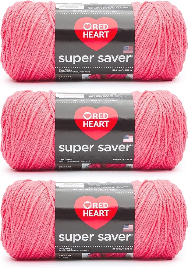 Red Heart Super Saver Persimmon Yarn - 3 Pack of 7oz/198g - Acrylic - 4 Medium (Worsted) - 364 Yards - Knitting/Crochet