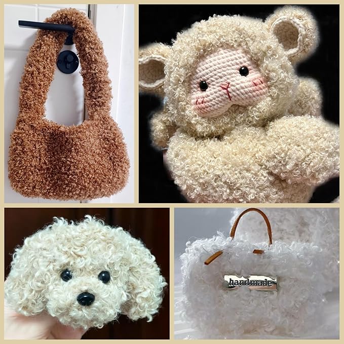 (32 Colors Available) Yusarinl Teddy Bear Yarn,Fuzzy Yarn for Crochet Polyester Plush Fur for Crafts Fluffy Fuzzy for Knitting(3.35 oz, 40 yds)-Orang Yellow