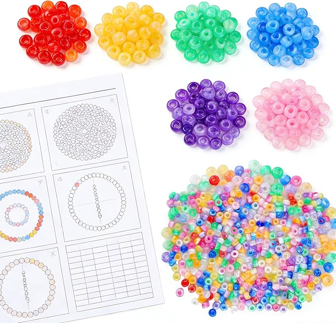 1000pcs Pony Beads, 15 Color Kandi Beads for Bracelets Making Kit, Hair Braids Crafts Jewelry Making Crafts Friendship Necklace Earrings DIY (Two Tone Color Mixing)
