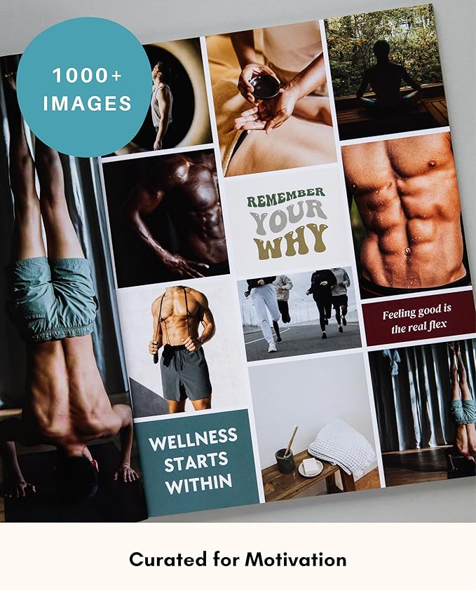 Lamare Vision Board Book for Men - 1000+ Vision Board Images & Quotes, Vision Board Supplies, Vision Board Kit, Collage Book for Manifestation