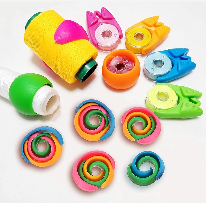 WUWEOT 100 Pack Thread Spool Savers, Spool Huggers Holder for Sewing & Embroidery Machines, Prevent Thread Tails from Unwinding