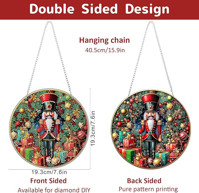 Genius maker Christmas Diamond Art Hanging Kits for Adults, Diamond Painting Pendant Kits, DIY Acrylic 5D Special Shaped Crystal Diamonds Gem Art Painting Ornament for Home Wall Decor Gift