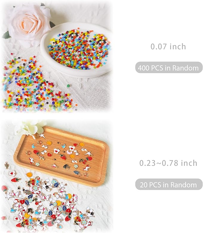 Earring Making Kit with 740 PCS Beading Hoop Earring Finding Component Accessories Hooks Jump Rings Loop Earring Backs Beads and Charms for Jewelry Making(740)