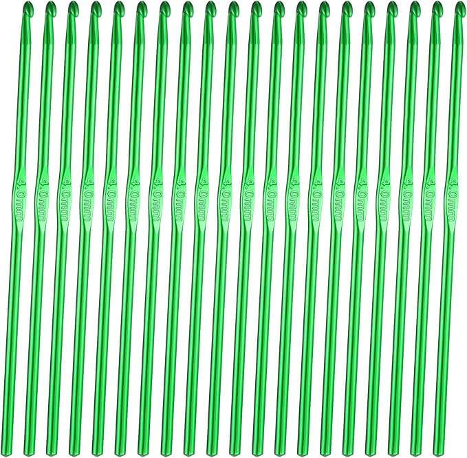 TIESOME 20 Pcs 4mm Crochet Hooks, US Size G/6 Small Crochet Hooks Aluminum Knitting Needles with Markers for Chunky Yarn Beginners or Professionals