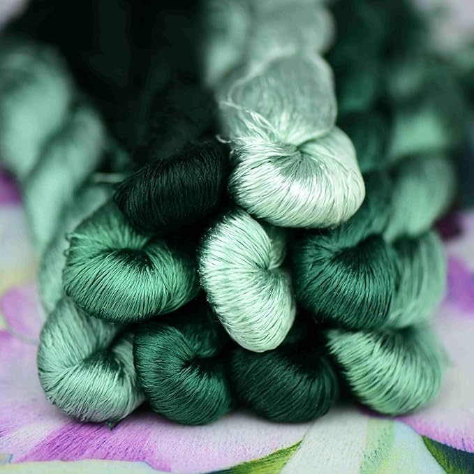 Natural 100% Silk Thread, Handmade Embroidery Thread Silk Floss 9 Colors 110m Each (34)