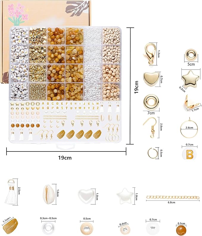 xylise jewelry making supplies kit natural stone beads for irregular natural stone with for diy craft bracelet necklace earrings for adults (topaz)