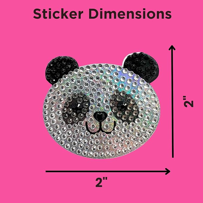 stickerbeans® rhinestone stickers – 1st edition collection 12-pack, 2” x 2” unique sparkly cut-to-shape for collecting, trading, decorating laptops, phone cases, scrapbooks, for kids & teens