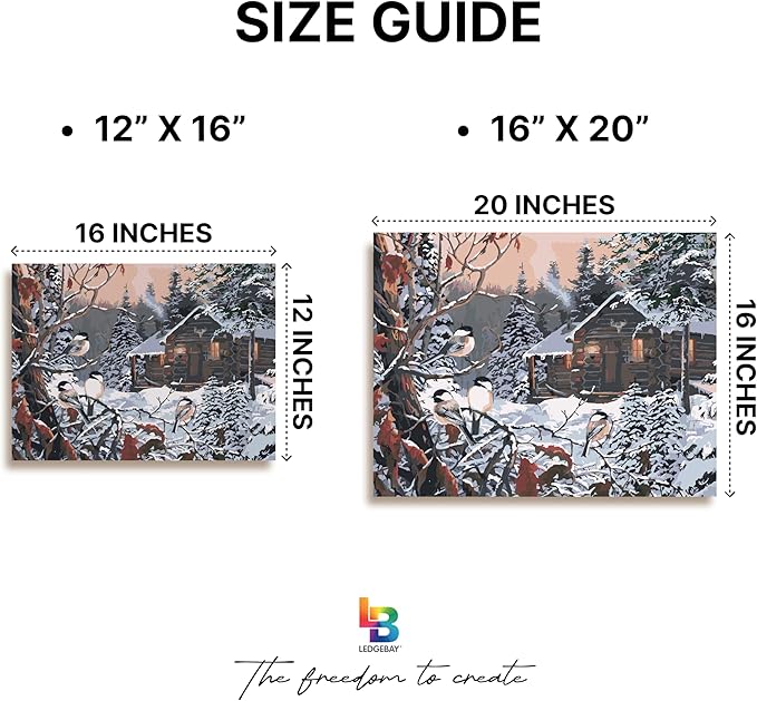 Ledgebay DIY Paint by Numbers Kit for Adults Framed Canvas Beginner to Advanced Paint by Numbers Kit Kits Include Acrylic Paint Set Brushes Tabletop Easel (Enchanted Woods 16 x20 Framed)