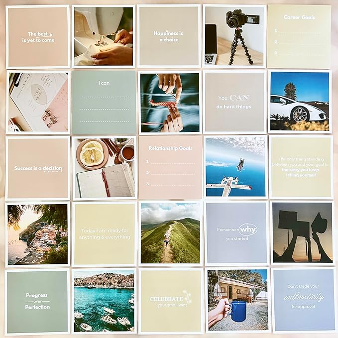 SIMPLY RSB The Ultimate Vision Board Kit and Inspirational Gift | 100 Motivational Cards, Complete Wall Decor Accessories (Cards Only)