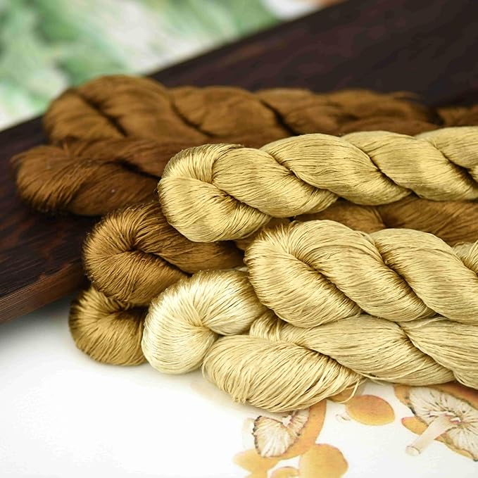 Natural 100% Silk Thread, Handmade Embroidery Thread Silk Floss 8 Colors 110m Each (54)