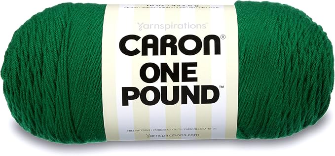 Caron One Pound Solids Yarn, 16oz, Gauge 4 Medium, 100% Acrylic - Kelly Green- For Crochet, Knitting & Crafting ( 1 Piece )