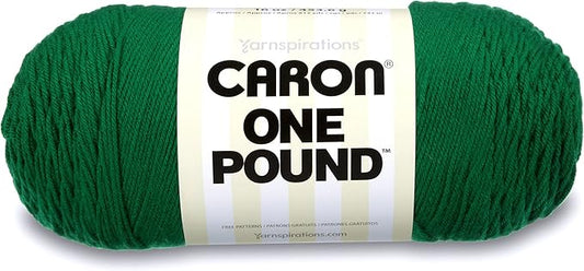 Caron One Pound Solids Yarn, 16oz, Gauge 4 Medium, 100% Acrylic - Kelly Green- For Crochet, Knitting & Crafting ( 1 Piece )