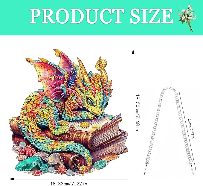 Auremi Dragon Diamond Art Hanging Kit for Adult, Special Shaped Rhinestone, DIY Acrylic 5D Book Diamond Painting Window Pendants Signs, Home Garden Wall Hanging Ornament