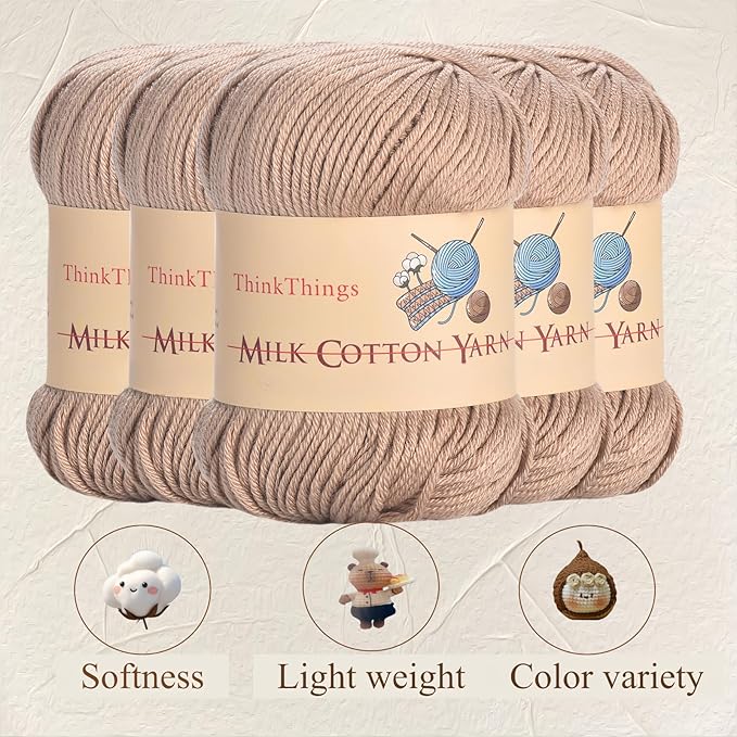 Yarn for Crocheting Bulk - 10Balls 17.6OZ Pack Acrylic Khaki Yarns Large - DIY Weaving & Knitting Tool Thread for Beginners