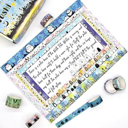 Kawaii Washi Tape Set - 24 Rolls Cute Animals Aesthetic Decorative Washi Tape for Scrapbooking Supplies, Bullet Journal Supplies, Junk Journal, Kids Art Craft Tape