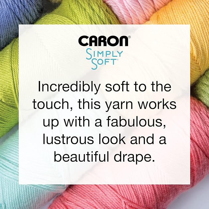 Caron Simply Soft 3-Pack Yarn, 3oz, Gauge 4 Medium Worsted, 100% Acrylic -Robins Egg - Machine Wash & Dry
