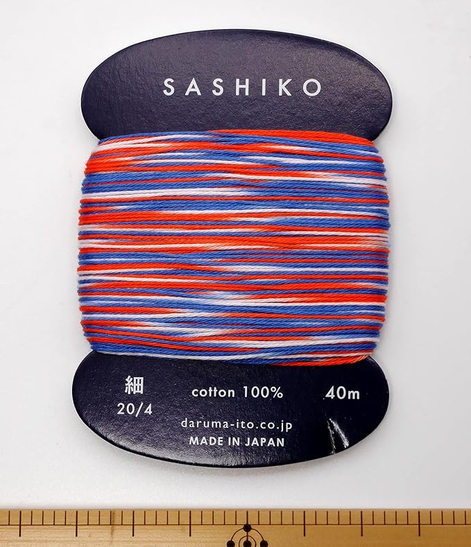 Yokota Daruma Sashiko Thread Single and Variegated Color (Goldfish scooping, Thin 40M Card)