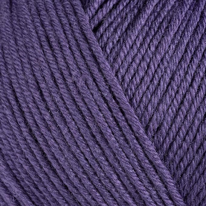 Estako Happy Cotton, 60% Cotton 40% Acrylic Yarn, Soft, Fine/Sport (2) for Crochet and Knitting 1.76 Oz (50g) / 180 Yrds (165m) (4640 - Violet)