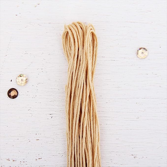 12 Skeins ThreadArt Premium Egyptian Long Fiber Cotton Embroidery Floss | Cream | 6 Strand Divisible Thread 8.75yds Each for Hand Embroidery, Friendship Bracelets, Cross Stitch and Crafts