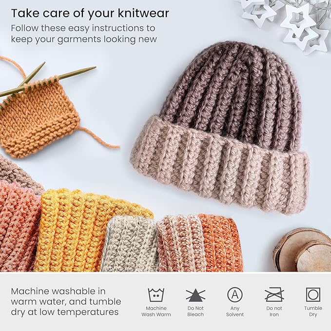 ARTEZA Acrylic Yarn for Crocheting, 20 Mini-Skeins of Worsted Yarn for Knitting in Dark Colors, Knitting & Crochet Supplies