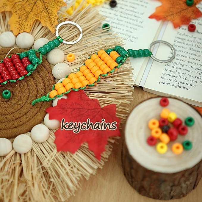 megoogo 1000pcs fall thanksgiving pony beads assorted opaque round plastic beads for autumn diy crafts home decor necklaces bracelets earrings