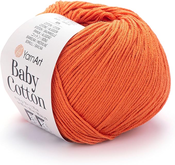 YarnArt Baby Cotton Yarn, 50% Cotton - 50% Acrylic, 1.76 Oz, 180.44 Yds (1, 421)