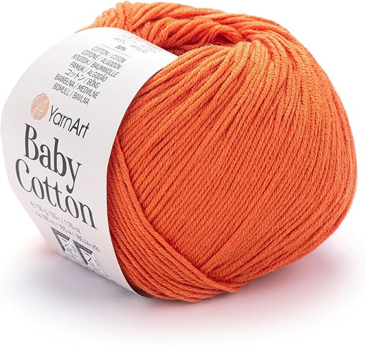 YarnArt Baby Cotton Yarn, 50% Cotton - 50% Acrylic, 1.76 Oz, 180.44 Yds (1, 421)