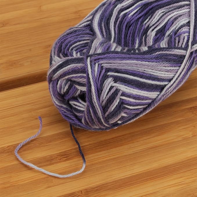 JubileeYarn Cotton Select Yarn - 50g/Skein Sport Weight - Blueberry Pie - 4 Skeins