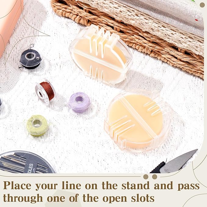 Maitys 2 Pcs Thread Wax Thread Conditioner Beeswax for Hand Sewing Embroidery Beeswax Floss Conditioner for Quilting Sewing Strengthening Line Embroidery Wax (Yellow,Clear Case)