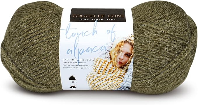Lion Brand Yarn (1 Skein) Touch of Alpaca Yarn, Olive