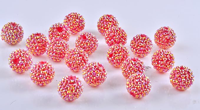 20mm Rhinestone Beads for Pens 20pcs Beaded Pens Beads Bling Glitter Suger Bugglegum Beads Large Balls Crystal Pen Beads for DIY Pens Keychain Making Suppliers Bulk