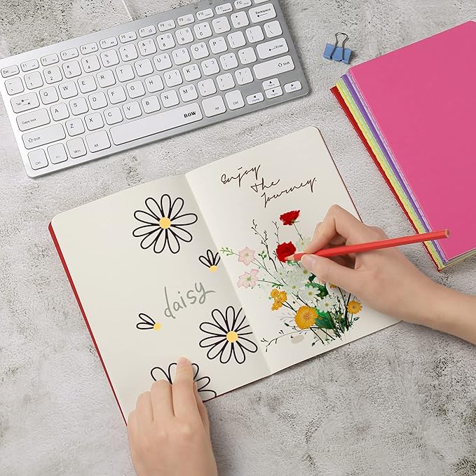 labkiss 24 pack blank notebook & journal bulk, multi cover, unlined plain thick paper, a5 size, 5.5x8.3 inch, 60 page, small sketchbook subject note pad set for women men kids traveler student office