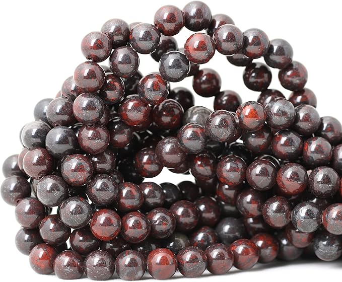 cheavian 45pcs 8mm natural brecciated jasper round loose beads for jewelry making diy bracelet necklace materials 1 strand 15"