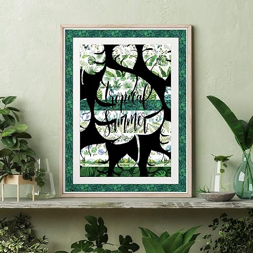 Whaline 12 Rolls Summer Greenery Washi Tapes Tropical Leaves Masking Tape 0.6 Inch Green Plants Cactus Succulents Decorative Tape Sticker for Scrapbook Journal DIY Craft Gift Wrapping,16.4ft