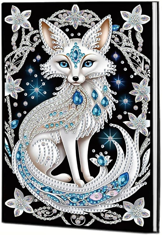 Fox Diamonds Painting Notebook for Adults, A5 Diamond Art Journal and DIY Sketchbook, Diamond Art Kit Supplies,Gift for Beginners, Craft Lovers, Artists. (Fox)