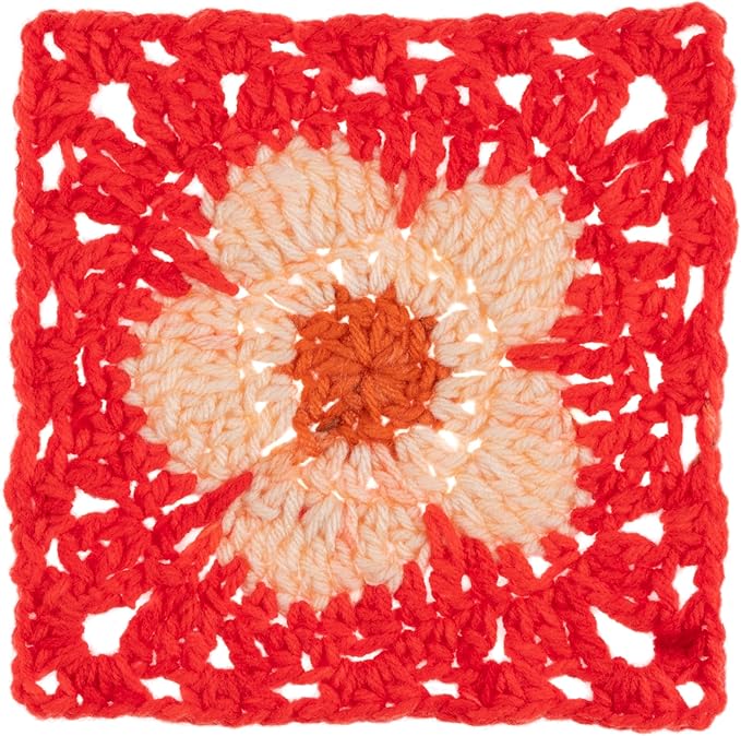 Red Heart All in ONE Flower Power red hot Phlox Yarn - 3 Pack of 8.8oz/250g - 100% Acrylic - #4 Worsted (Medium) - 440 Yards - Knitting/Crochet