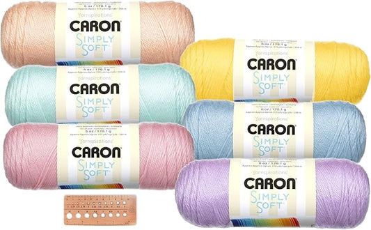 Caron Simply Soft Yarn Assortment (Pale Palette)