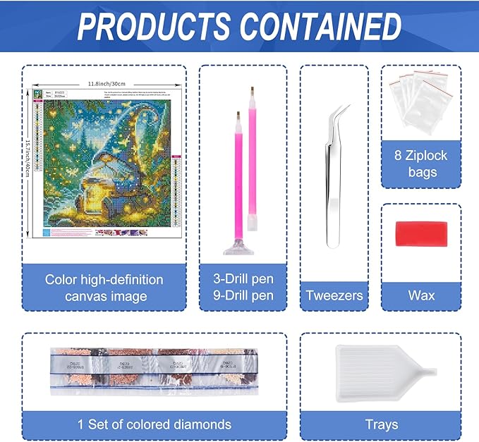 Camocin Diamond Art Kits for Adults Gnomes, 5D Gnome Diamond Painting Kits for Adults Beginners, DIY Gnome Full Round Dots Drill Gem Art Kit for Gift Home Wall Decor 14 x 14 Inch
