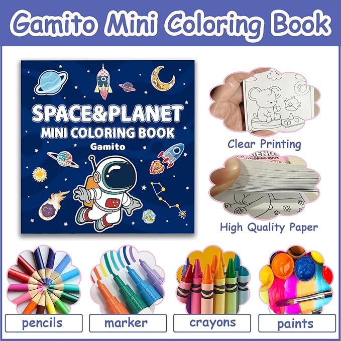 6-Pack Mini Coloring Book for Adults, Travel Small Coloring Books, Pocket Size Adults Relaxation Coloring Books Stress Relief Adult Mini Coloring Book