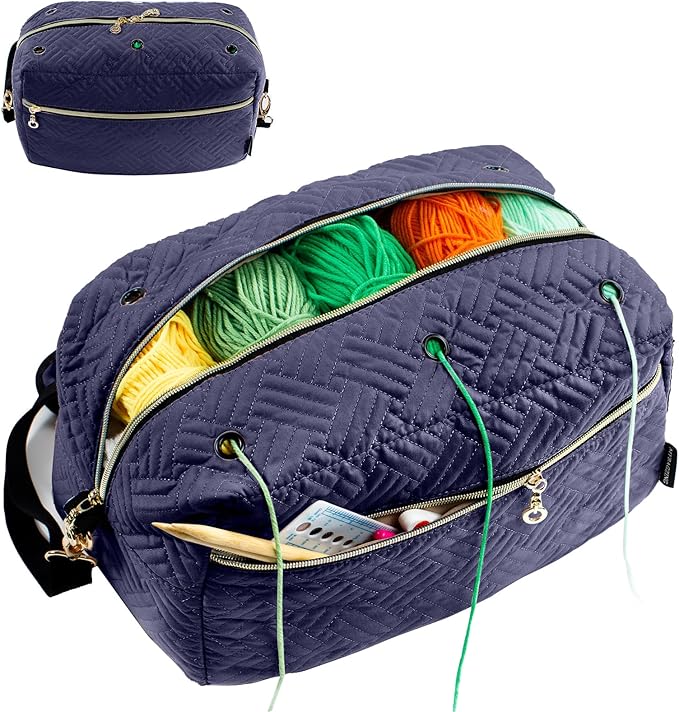 Crochet Bag Organizer - Knitting Bag - Yarn Storage Organizer - Yarn Bag for Crocheting - Yarn Holder for Crochet Accessories, Crocheting & Knitting Gifts