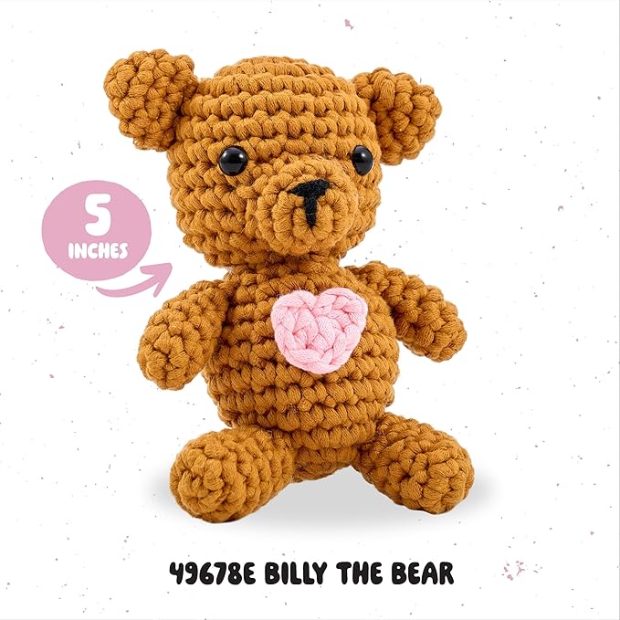 Bucilla Complete Crochet Kit, Billy The Bear, 5"