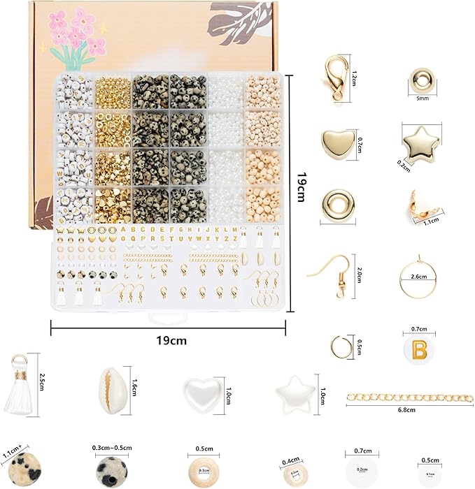 xylise jewelry making supplies kit natural stone beads for irregular natural stone with for diy craft bracelet necklace earrings for adults (variegated)
