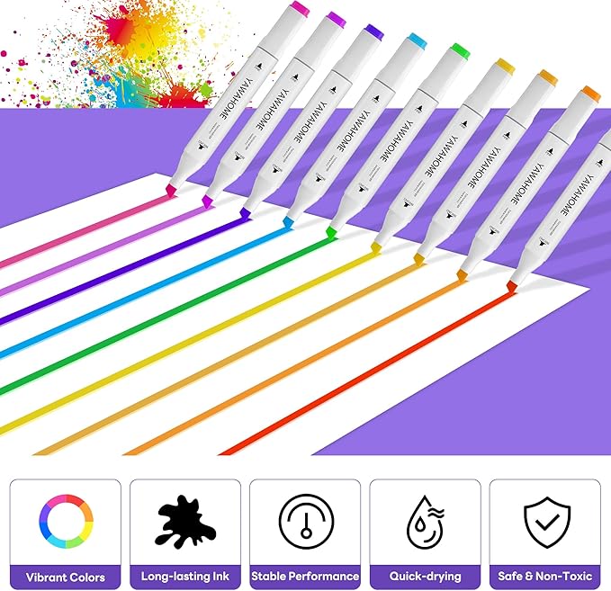 Alcohol Markers - 80 Set Coloring Markers for Adult Coloring Books, Professional Permanent Blending Marker Pens Artist Sets for Drawing Painting Sketching Illustration Kids Gifts